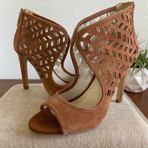 Tan suede heels